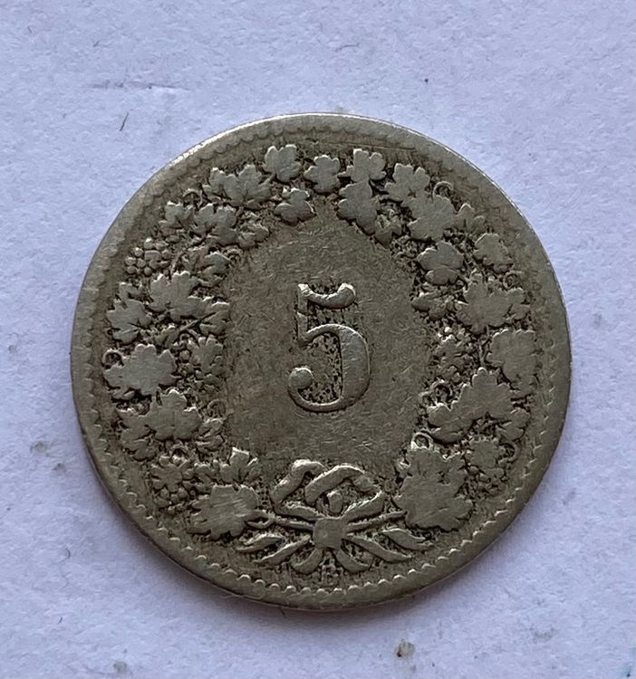 5 Rappen 1879 Schweiz (Gebraucht) in Schlieren für CHF 3 – mit ...