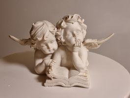 Engel-Figur mit Buch, Vintage Deko