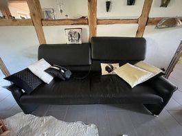 Ledersofa Laauser 2-er schwarz, sehr guter Zustand