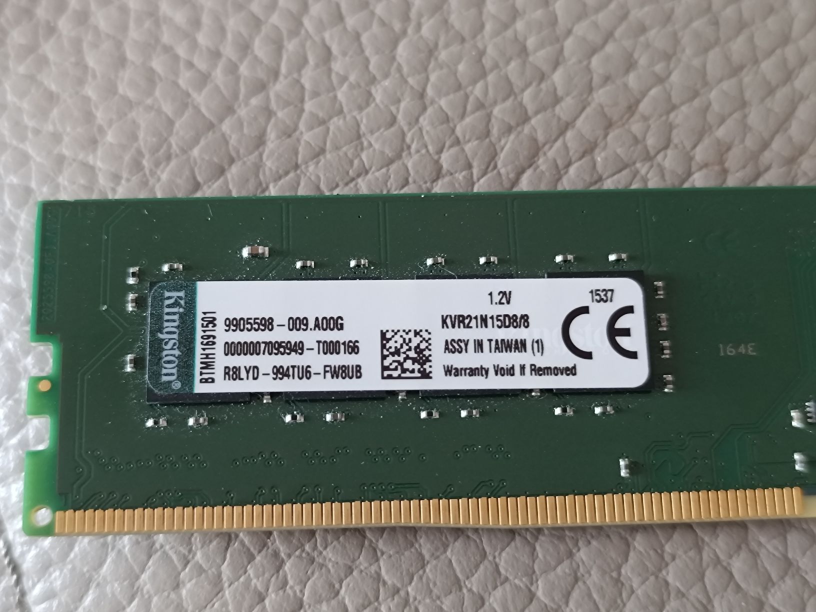 Kingston Memoria / RAM: Kingston 8Gb DDR4 non ECC – Usato da Vucherens venduto da vihor