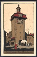 Steindruck-AK Schaffhausen, Das Schwaben