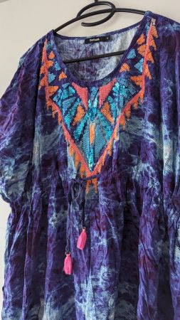 Desigual sommerliche Tunika M mit Batik Pailletten