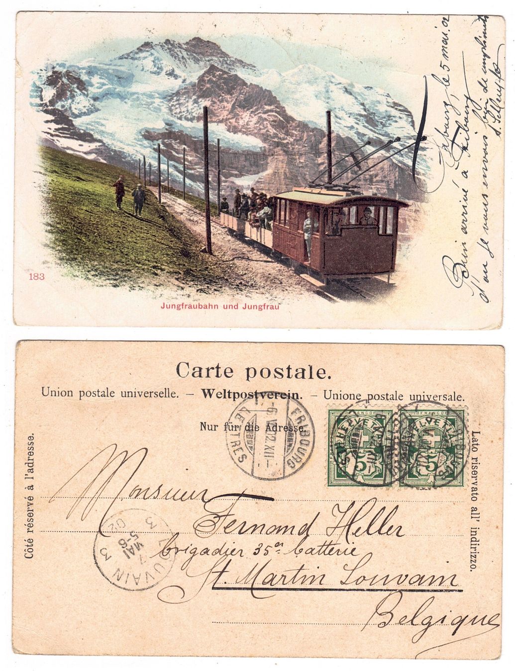 Cartoline postali: Jungfraubahn und Jungfrau – Usato da La Tour-de-Peilz venduto da amjust