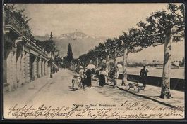 AK Vevey, Quai Perdonnet, 1903