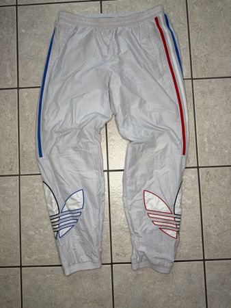 Adidas Trainingshose Gr. L Weiss mit grossen Logos & Streife