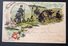 ANSICHTSKARTE SCHWEIZER ARMEE 1898 DIVISION VIII