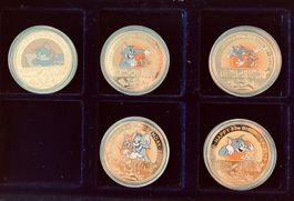 5 er- Set Tom und Jerry Medaillen 80 Jahre Set