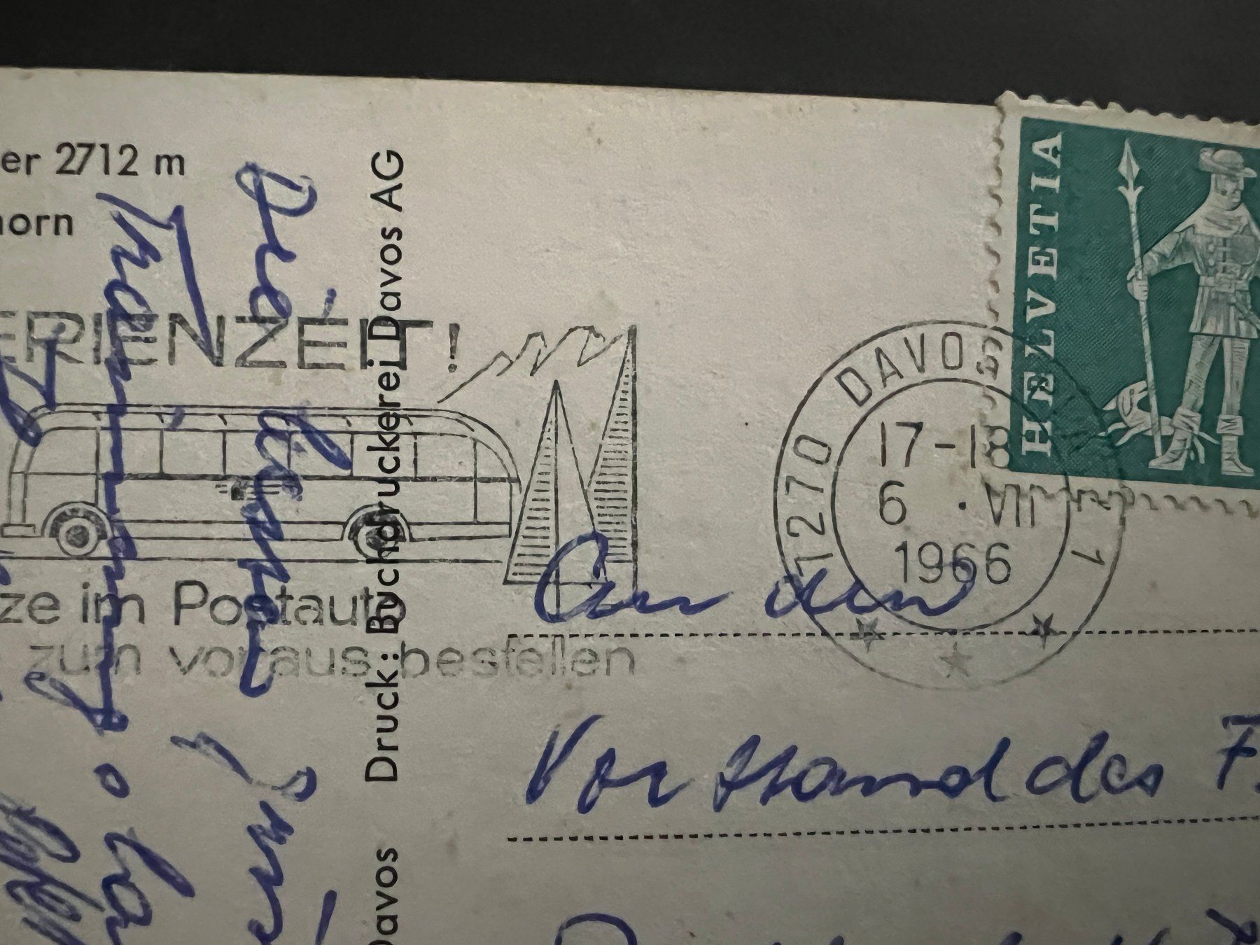 Cartoline postali: AK   1966 Davos  (G3253) – Usato da Hinwil venduto da Sidi4 1