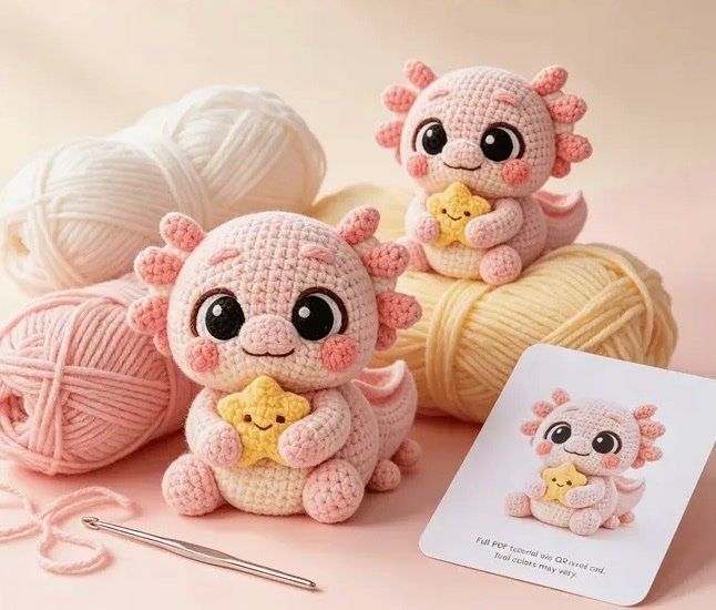 Bastelsets: HÄKELSET Rosa Axolotl / Anfängerfreundlich – Neu und originalverpackt aus Frauenfeld von AlphaCentauri369