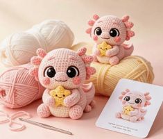 HÄKELSET Rosa Axolotl / Anfängerfreundlich