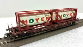 Trix 24330-02 H0= Containerwagen Sdgkms DB 502-9 HOYER - OVP