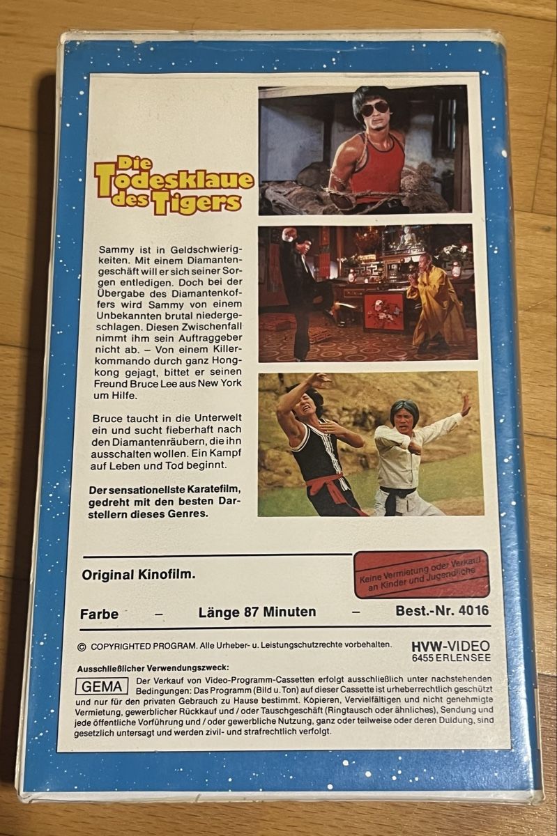 Tutti i VHS: VHS Die Todesklaue des Tigers – Usato da Aadorf venduto da Schwarzschlumpf1972 1