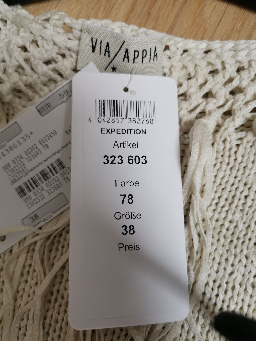 Top: VIA APPIA / 38 / M /Damentop/ beige Fransen Boho gestrickt – Nuovo (secondo la descrizione) da Hergiswil NW venduto da Angfri 5
