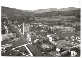 Oftringen (AG) Fabrik-Areal Plüss-Staufer  Flugaufnahme 1974