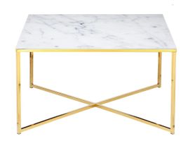 Salontisch Jael Weiss/Gold Glas
