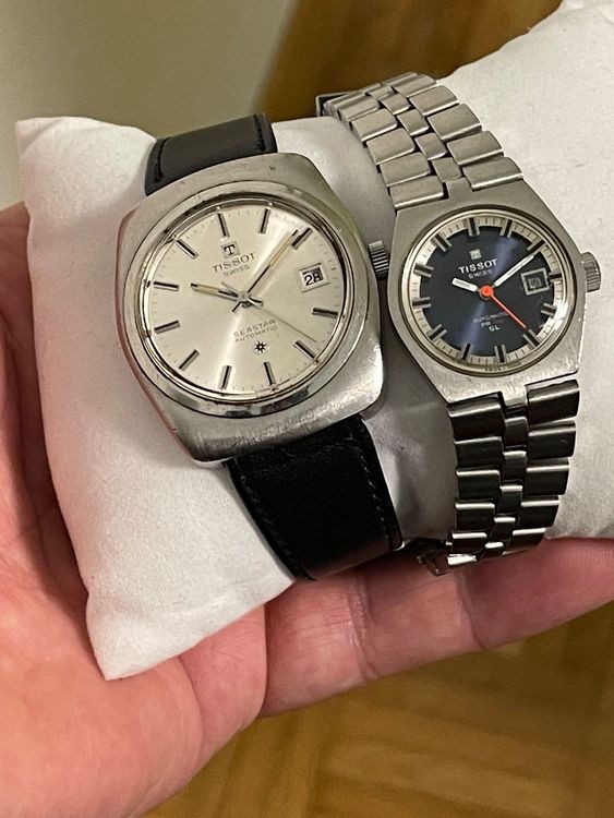 Montre Tissot Seastar PR516 GL Electronic Plaquée Or - Occasion, Fonctionne, Bracelet Cuir