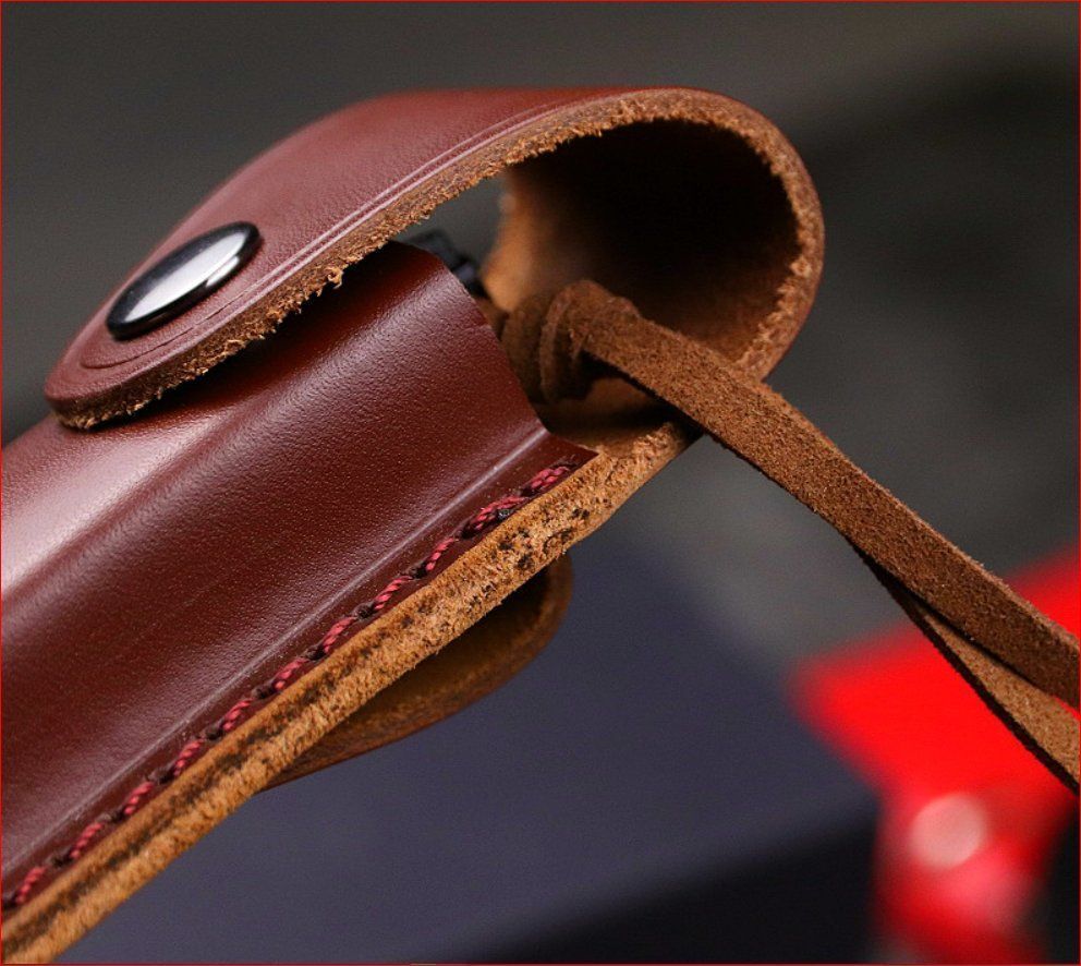 Coltelli tascabile: Taschenmesser handgefertigt mit Lederetui – Nuovo e nell'imballaggio originale da Burgdorf venduto da XJ6 8