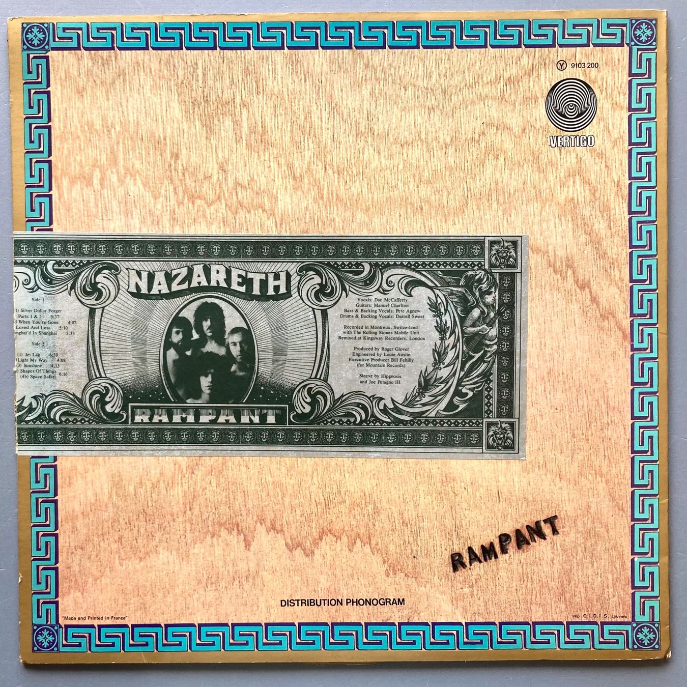 Vinyles: NAZARETH - RAMPANT – D'occasion à Poliez-Pittet par Newtown-Records 1