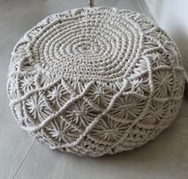 Sitzkissen Pouf Makramee Baumwolle, Durchmesser ca 45cm 👌🏼