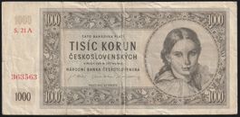 Tschechoslowakei 1000 Korun 1945