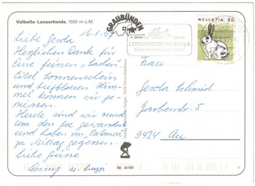 Cartoline postali: Lenzerheide - 4 Bild AK Valbella – Usato da Binningen venduto da Mountainrider 1