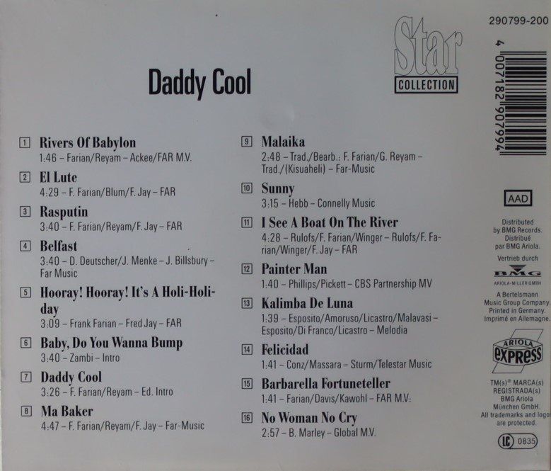 CD: Boney M. – Daddy Cool – Usato da Luzern venduto da CONTENTI 2