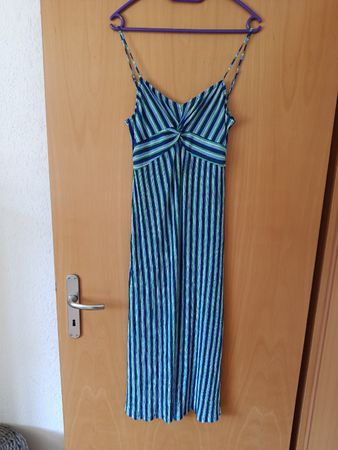 Robe longue MANGO rayée bleue verte taille M