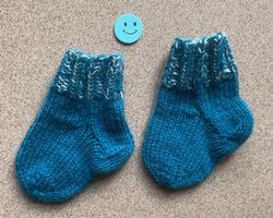 Babysocken - Farbe türkis mit grau 🎨- ab ca. 3 Monate - NEU