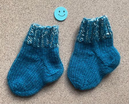 Babysocken - Farbe türkis mit grau 🎨- ab ca. 3 Monate - NEU
