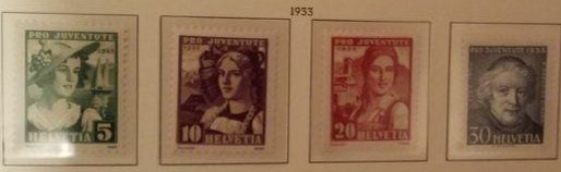 Tutti i francobolli: 1933, Nr. J65-68, Pro Juventute Satz,  postfrisch – Nuovo (secondo la descrizione) da Baden venduto da Eggi