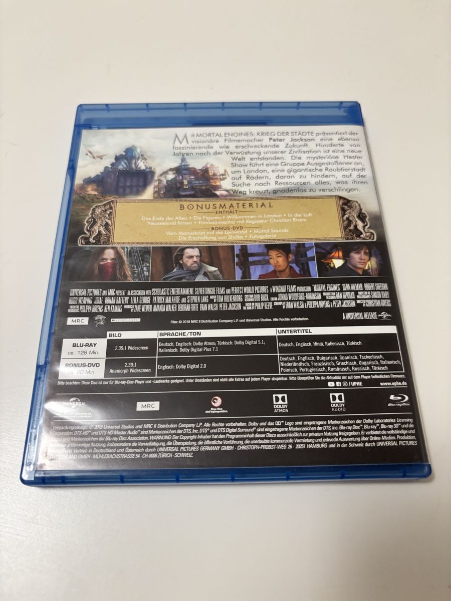 Tutti i DVDs: Mortal Engines - Blu Ray – Usato da Luzern venduto da Armastra 1