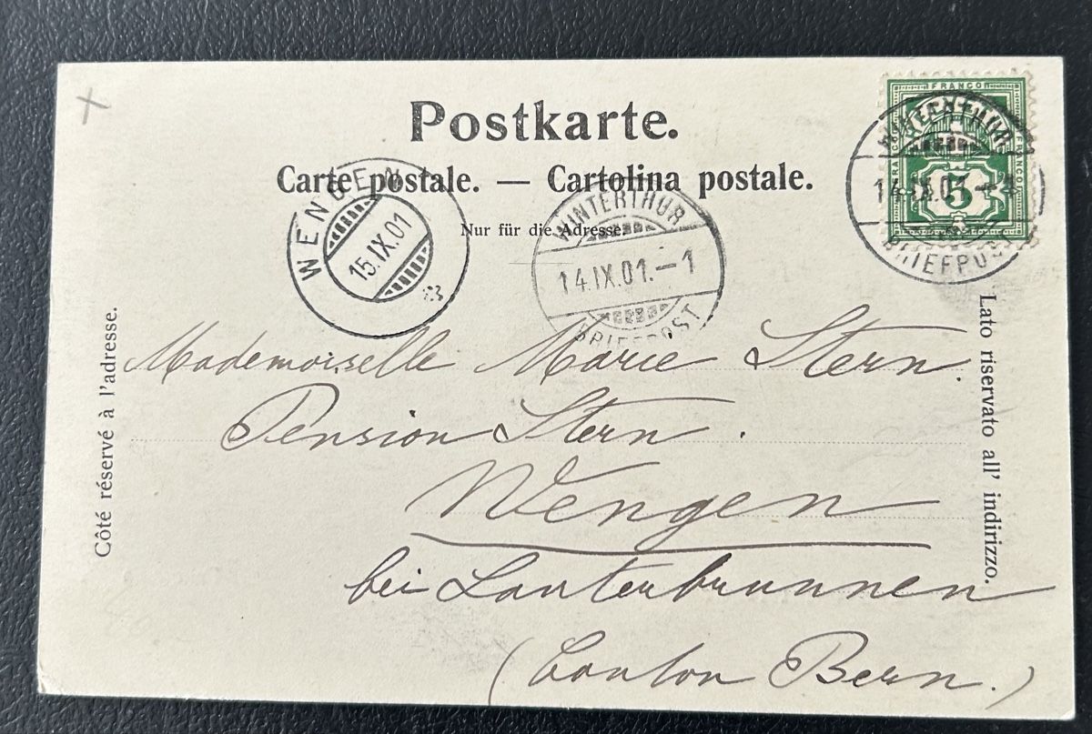 Cartoline postali: Gruss aus Winterthur 1901 – Usato da Horw venduto da Tellbub 1
