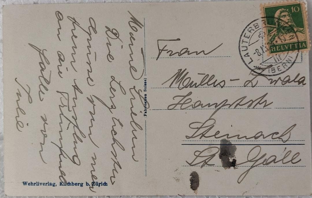 Cartoline postali: TRÜMMELBACHFALT  -  Unterster  -  1924 – Usato da Delémont venduto da Domdom1 1