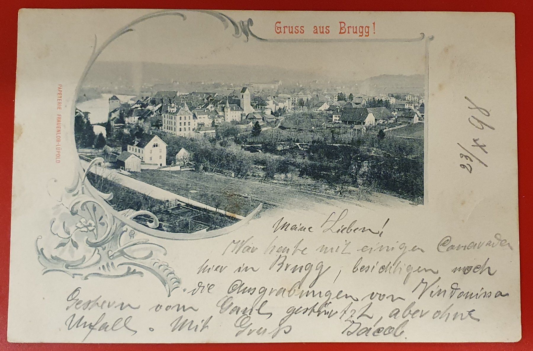Cartoline postali: Gruss aus Brugg 1898 – Usato da Kreuzlingen venduto da Rschweiz1