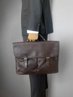 Longchamp Herren Tasche Leder Braun  Made in France