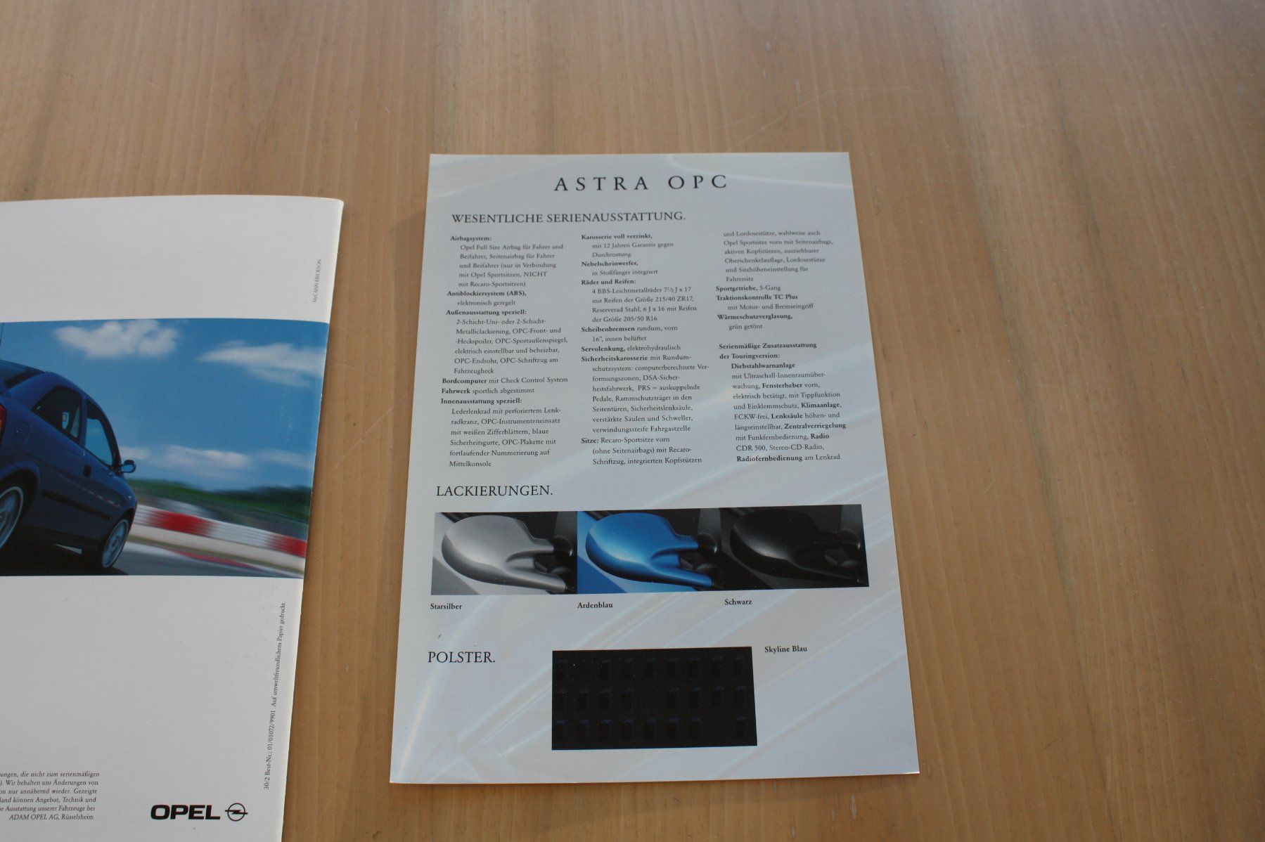 Opel Documenti: Opel Astra OPC Prospekt/Preisliste 1999 – Usato da Wikon venduto da erwin400 6