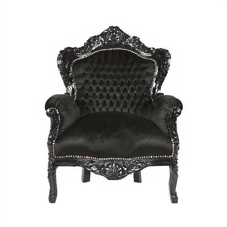 Poltrone: Barock Sessel Louis XV schwarz Samt - NEU – Usato da Wallisellen venduto da kingschair