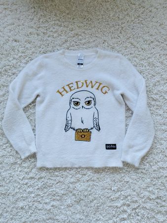 Pull Harry Potter C&A blanc motif Hedwige taille 146-152