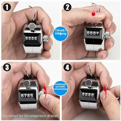 Misurare: Zähler Metall Klicker Counter 4-Stellige Personenzähler – Nuovo e nell'imballaggio originale da Hundwil venduto da Pakethase 4