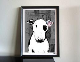 Englischer Bullterrier Pop Art Kunst Bild Hund Dog English