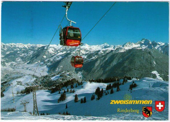 Cartes postales: Zweisimmen - Gondelbahn Rinderberg – D'occasion à Binningen par Mountainrider