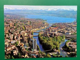 Flugaufnahme Zürich  - Limmat und See