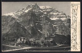 Glarus, Kantonsspital mit Bergpanorama