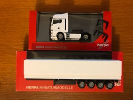 2x Herpa MAN Zugmaschine + Herpa Auflieger