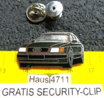 AUDI 100 PKW AUTO PIN ENAMEL VINTAGE MIT SECURITY-CLIP DAZU