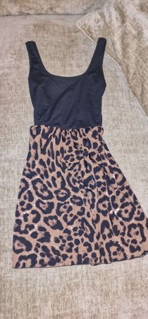 Damen Sommerkleid Leo Print Schwarz, Grösse S, Shein