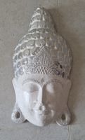 Original Teakholz Buddha aus Bali weiss silber