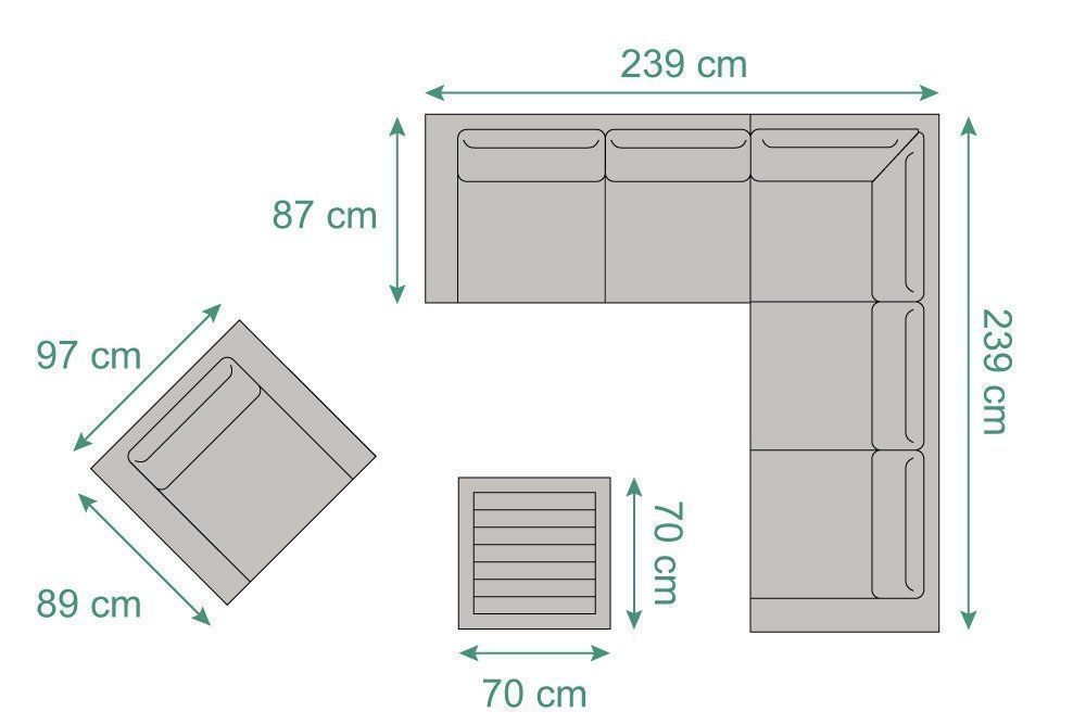 Divani: Outdoor Sofa - Sunbrella Stoff grau – Nuovo e nell'imballaggio originale da Bern venduto da rattan-lounge 2