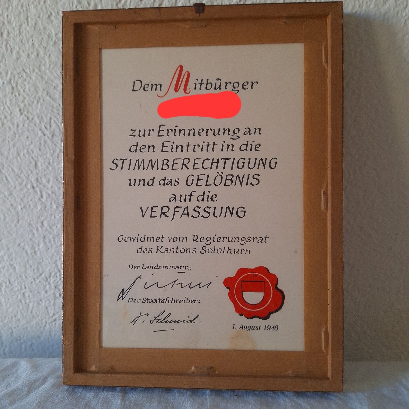 Foto & Immagini: Versand möglich! Bild Solothurn, 1946,Stimmberechtigung – Usato da Winterthur venduto da Goldpipau 7