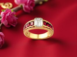 GEORG HORNEMANN, Düsseldorf, Diamant - Rubin - Ring, 1.02 ct